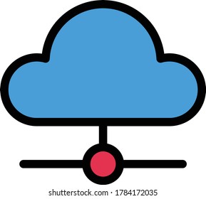 cloud vector flat color icon 