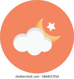 cloud vector flat colour icon