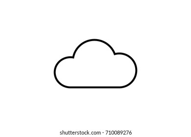 Cloud vector flat pictograph line icon stock design illustration isolated sign symbol. Editable move. 128x128 pixels.