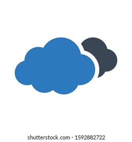 cloud vector glyph color icon 