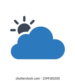 cloud vector glyph color icon 