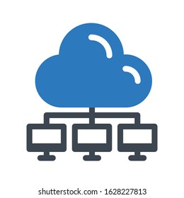 cloud vector glyph color icon 