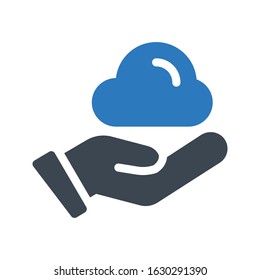 cloud vector glyph color icon 