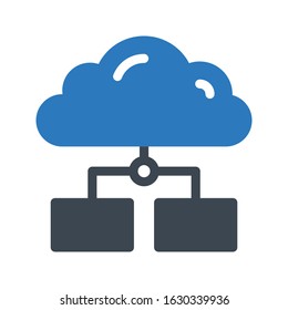 cloud vector glyph color icon 