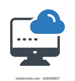 cloud vector glyph color icon 