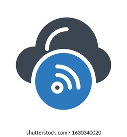 cloud vector glyph color icon 