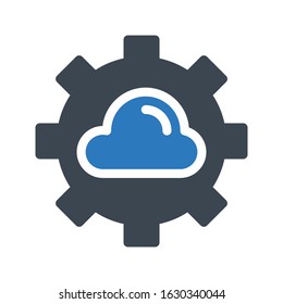 cloud vector glyph color icon 