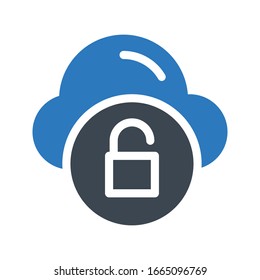 icono de color de glifo vectorial de nube 