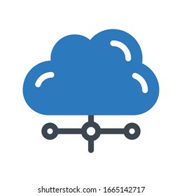 cloud vector glyph color icon 