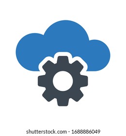 icono de color de glifo vectorial de nube 