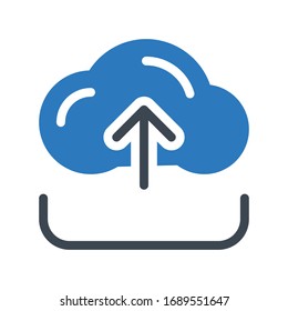 cloud vector glyph color icon 