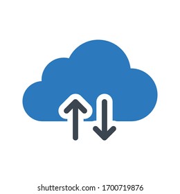 icono de color de glifo vectorial de nube 