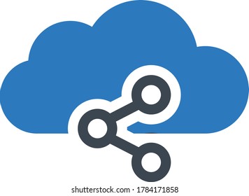 icono de color de glifo vector de nube 