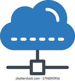 cloud vector glyph color icon 