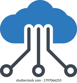 cloud vector glyph color icon 
