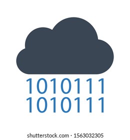 cloud vector glyph colour icon 