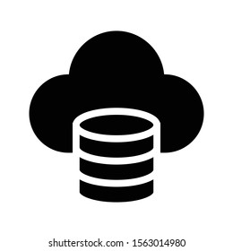 cloud vector glyph flat icon 