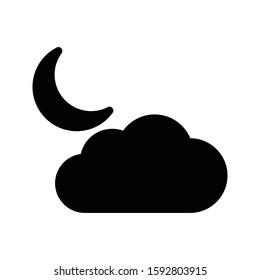 cloud vector glyph flat icon 