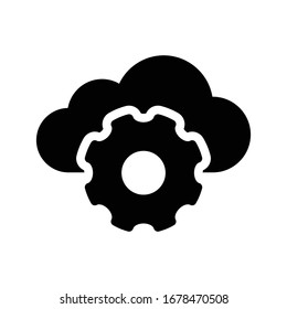 cloud vector glyph flat icon 