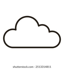Cloud vector icon. Black outline. Vector illustration isolated on white background.