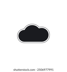 Cloud vector icon. Black cloud vector. Stylish modern simple cloud. Cloud storage vector. Vector illustration.