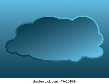Cloud vector icon blue color on blue background. Sky flat illustration collection for web, art and app design. Different nature cloudscape weather symbols.
