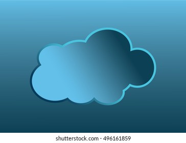 Cloud vector icon blue color on blue background. Sky flat illustration collection for web, art and app design. Different nature cloudscape weather symbols.