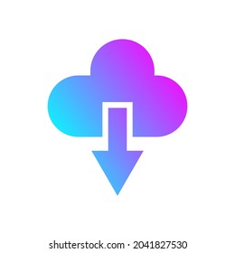 Cloud vector icon. Download symbol. Modern gradient icon vector illustration isolated on white background.