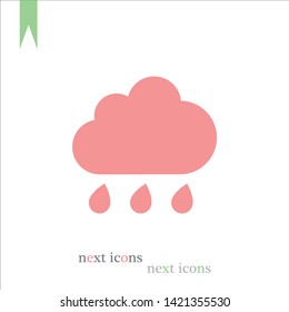 Cloud vector icon . The drops of rain.Wheather line.
