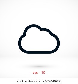 cloud vector icon, flat design best vector icon