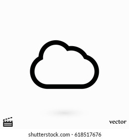 cloud vector icon, flat design best vector icon