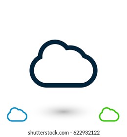 cloud vector icon, flat design best vector icon