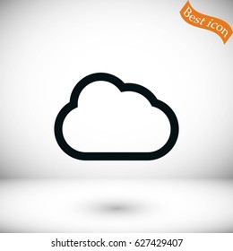 cloud vector icon, flat design best vector icon