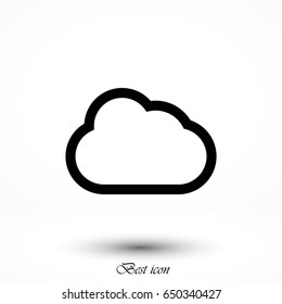 cloud vector icon, flat design best vector icon