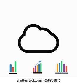 cloud vector icon, flat design best vector icon