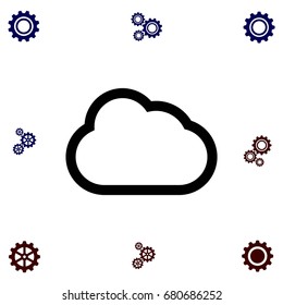 cloud vector icon, flat design best vector icon