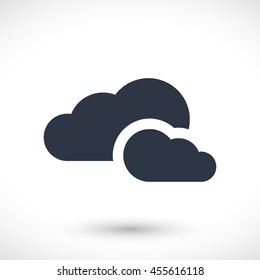Cloud vector icon. Graphic symbol for web design, logo. Gray glyph on a white background. Isolated sign. 