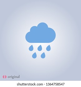 Cloud vector icon . The heavy rain . The rainy weather illustration. Vector.