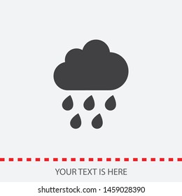 A cloud vector icon . The heavy rain. The sign of a cloud. The symbol of a cloud. The rainy weather illustration. Vector.