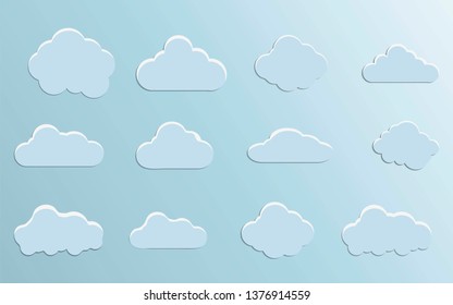 Set Cloud Icons Trendy Flat Style Stock Vector (Royalty Free ...