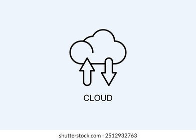 Cloud-Vektorsymbol oder Logo-Illustration