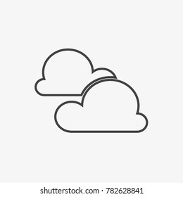 Cloud vector icon on grey background