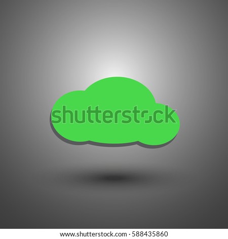 Cloud vector icon on grey background.