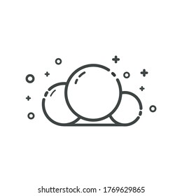 Cloud vector icon on line flat style. Cute cloud icon