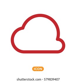 Cloud Vector Icon. Online Storage Symbol in flat style. Web Cloud Icon. Server Symbol