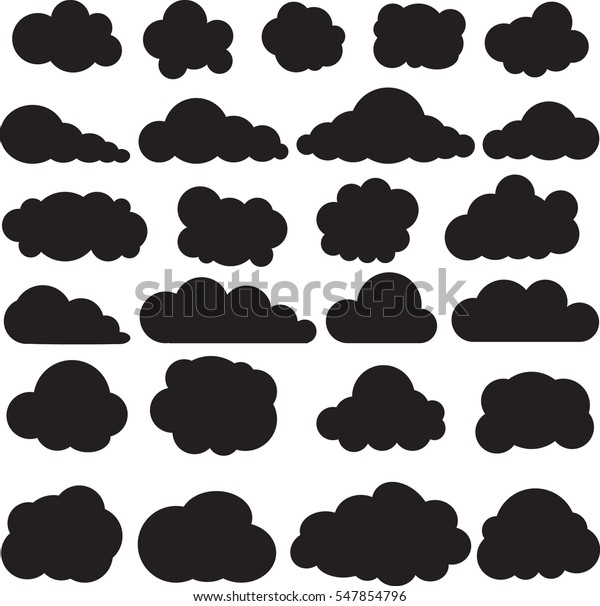 Cloud Vector Icon Set Black Color Stock Vector (Royalty Free) 547854796