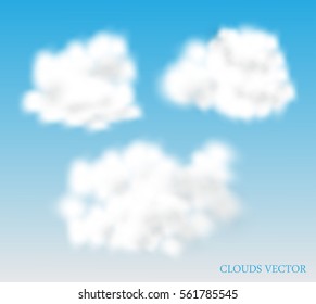 Cloud vector icon set.Set of different clouds.