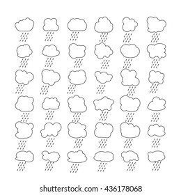 Cloud vector icon set. Cloud line icon. 