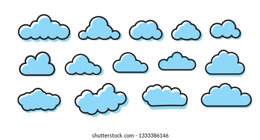 Cloud vector icon set on white background.Creative modern concept