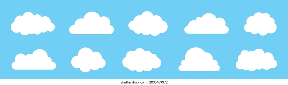 Cloud-Vektorsymbol auf blauem Hintergrund.Kreatives modernes Konzept - Stock-Vektorgrafik.